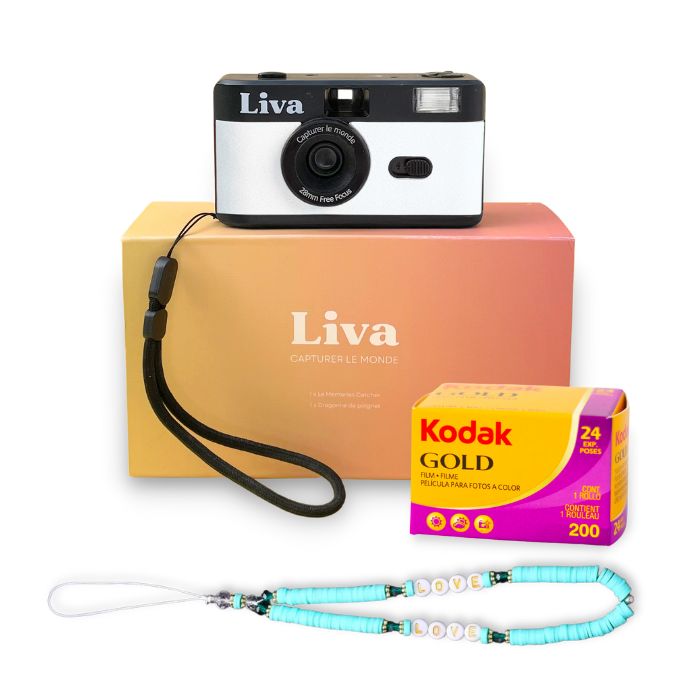 Pack Tropical Sunset - Appareil photo rechargeable avec pellicule et strap de poignet